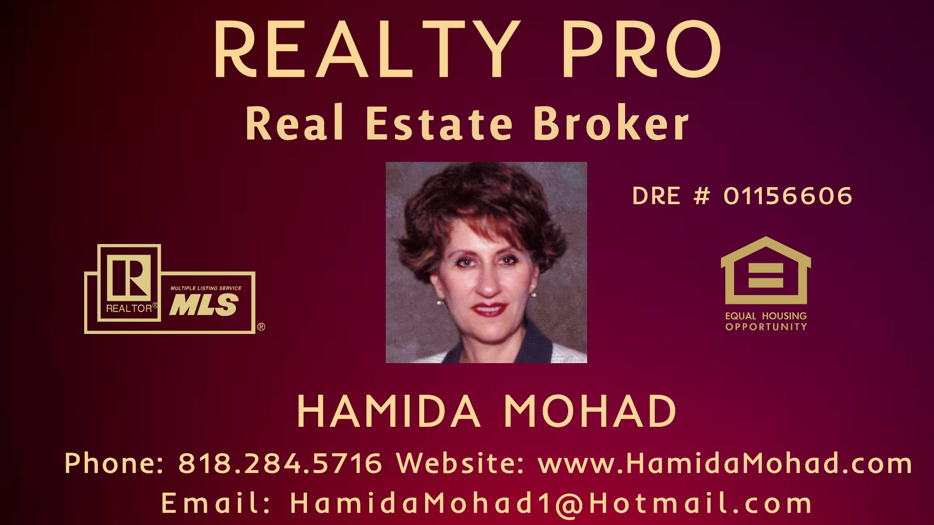 Hamida Mohad Real estate agent